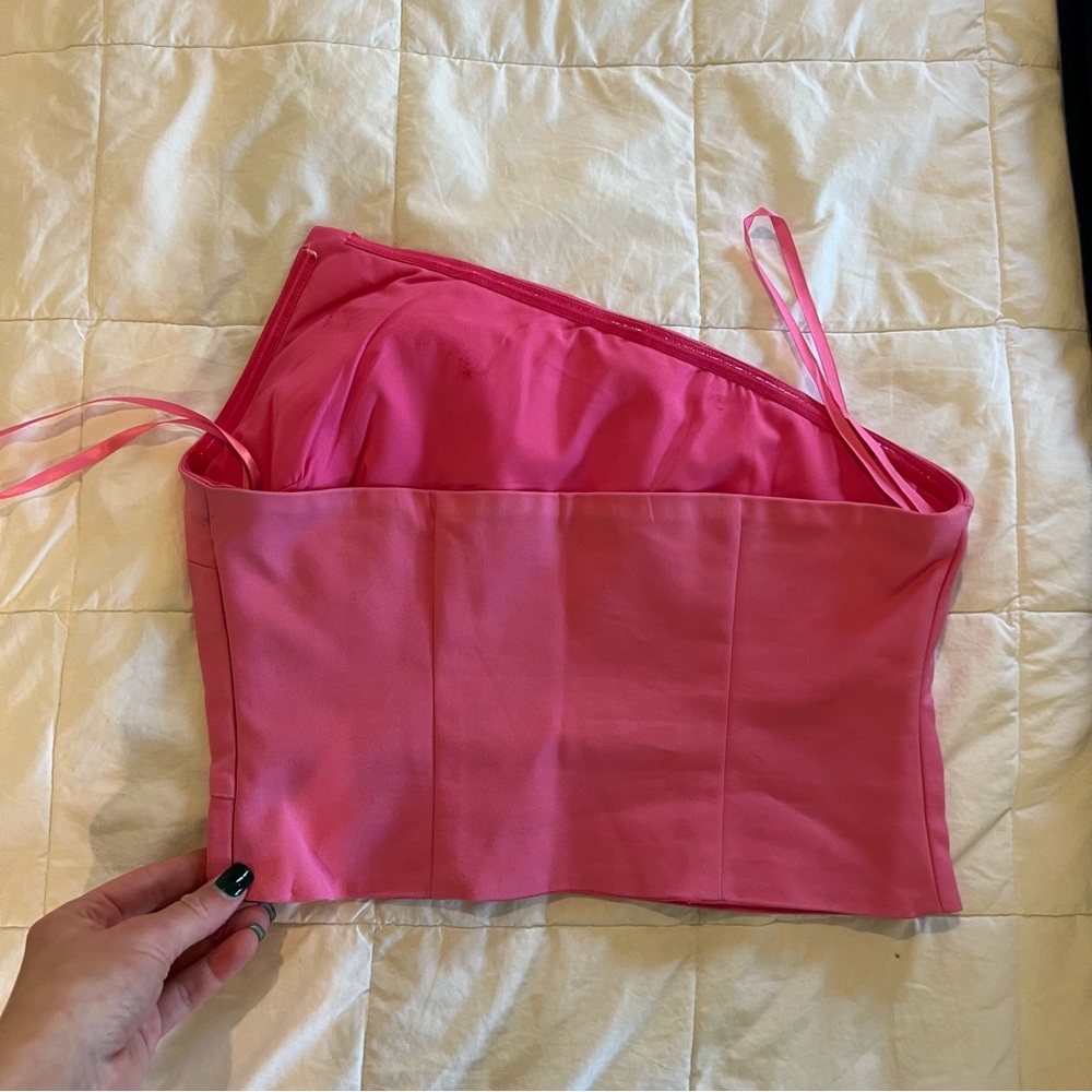 Superdown Strapless Asymmetrical Top - image 2